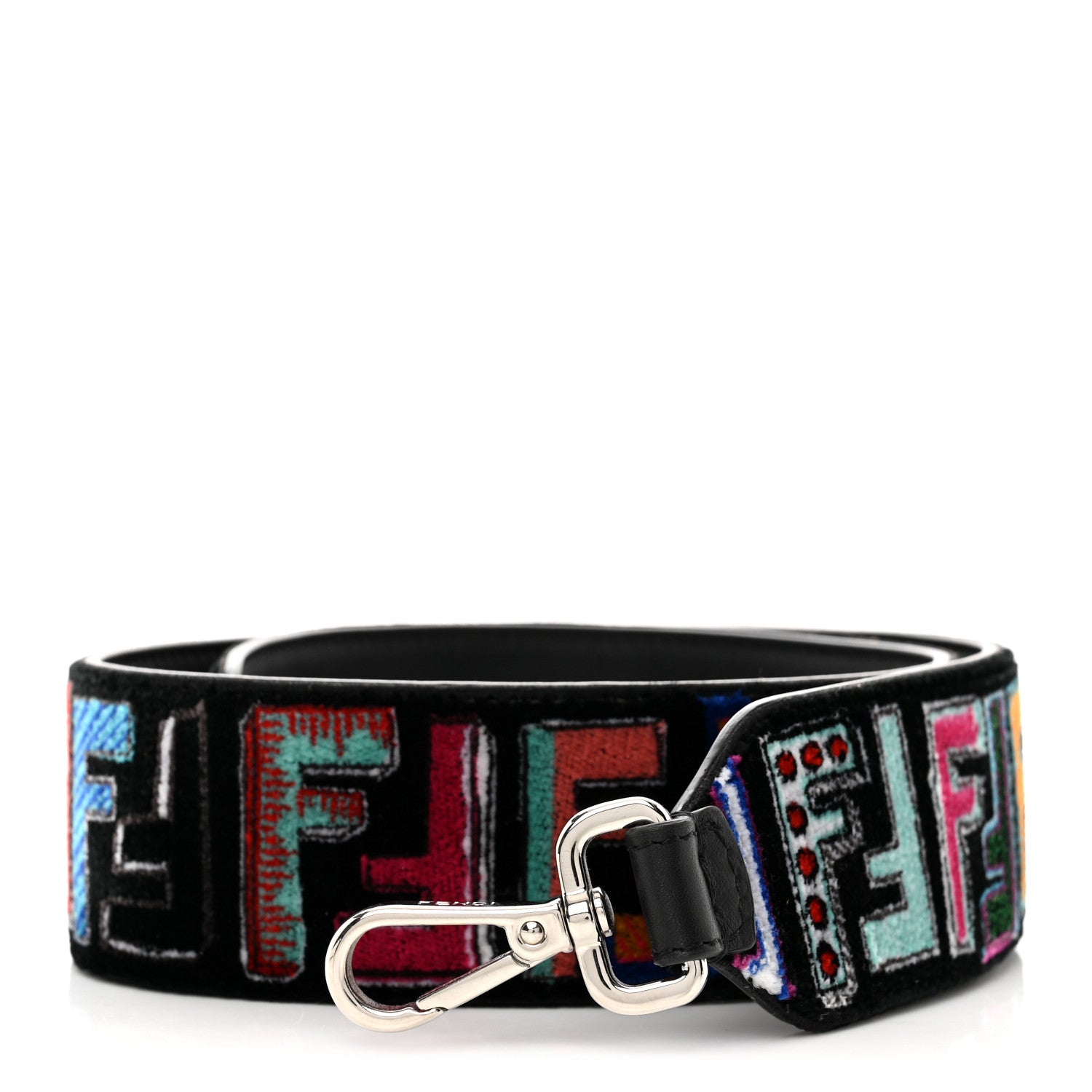 Fendi Velvet Fun Fair Strap You Black Multicolor 1 of 4