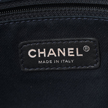 Chanel Denim Small Deauville Tote Dark Blue White 6 of 12