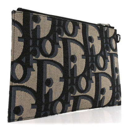 Christian Dior Maxi Oblique Jacquard A5 Zipped Pouch Blue 3 of 6