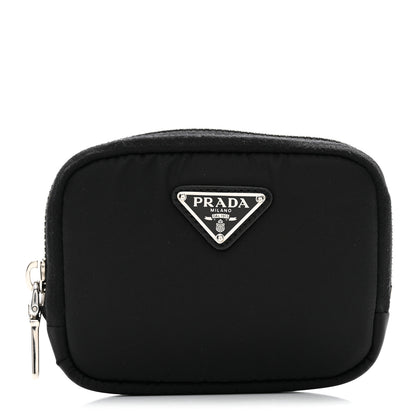 Prada Tessuto Nylon Compact Zip Around Coin Pouch Black 1 of 8