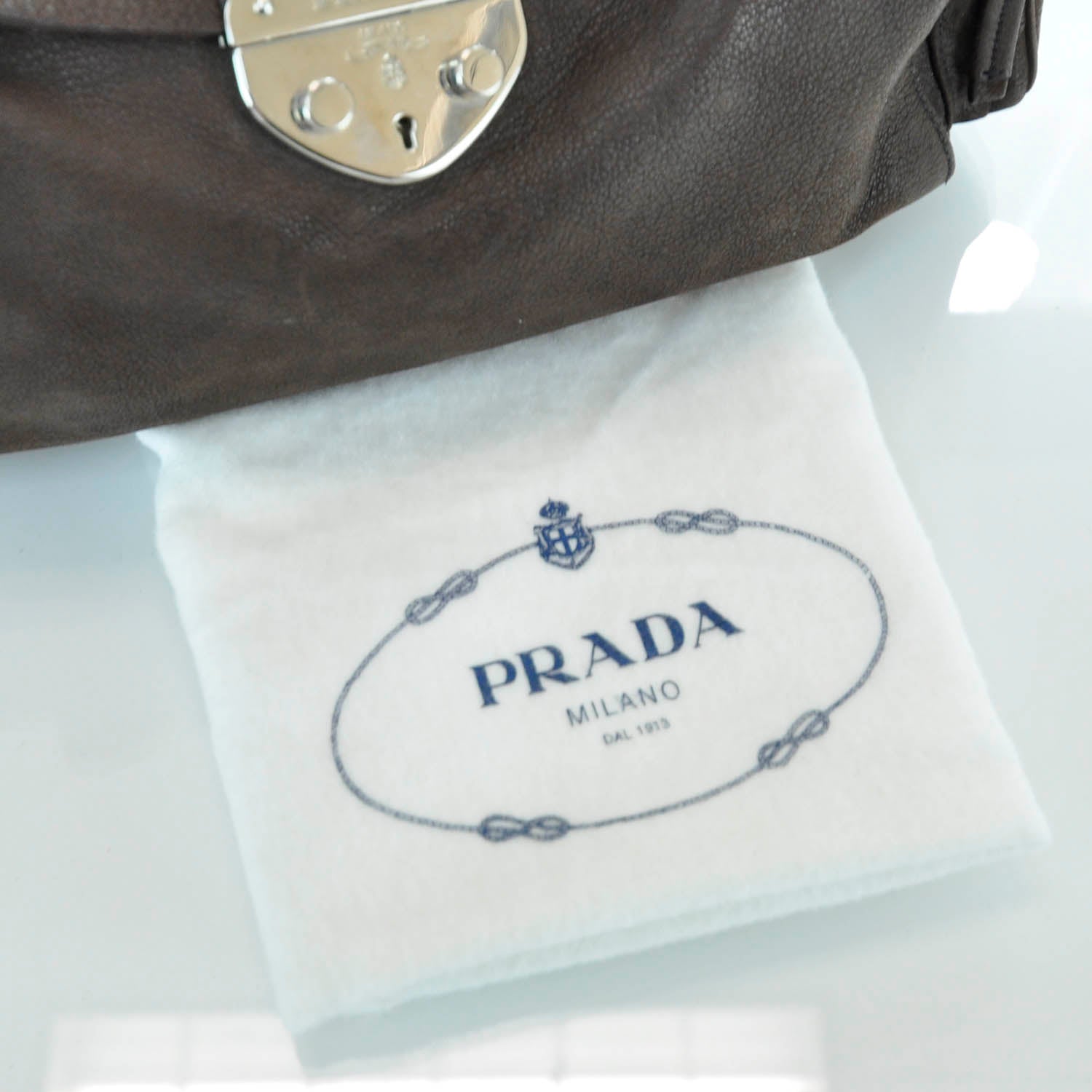 Prada Leather Antic Easy A Foldover Pushlock Flap Shoulder Bag 6 of 12