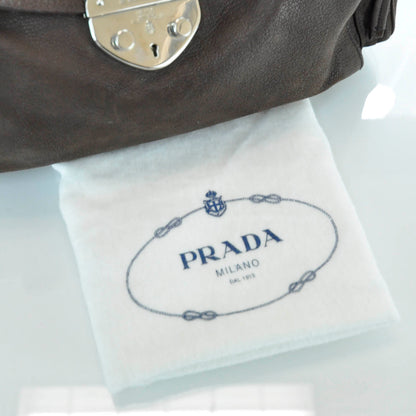Prada Leather Antic Easy A Foldover Pushlock Flap Shoulder Bag 6 of 12