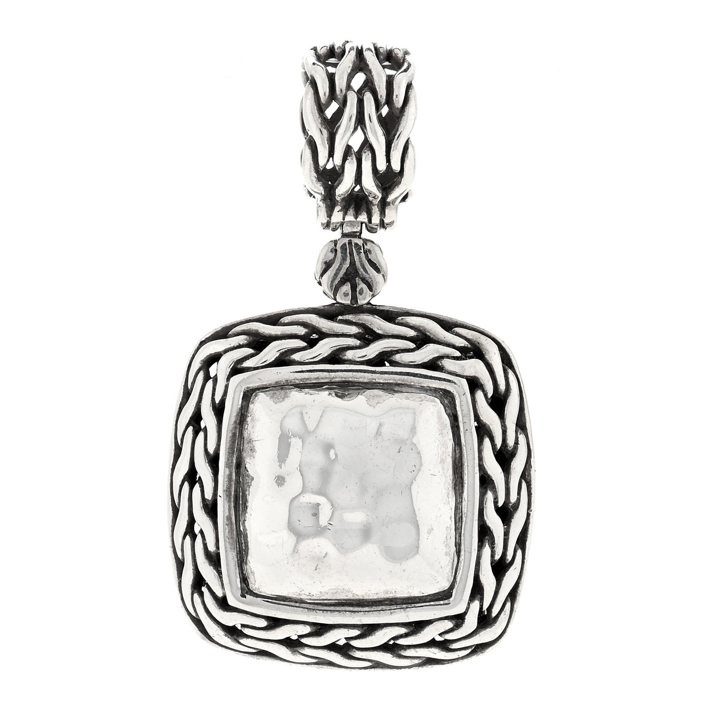 Sterling Silver Palu Square Hammered Pendant