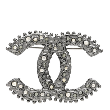 Chanel Crystal CC Brooch Silver 1 of 4