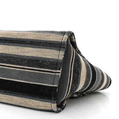 Chanel Striped Canvas Medium Deauville Tote Black 10 of 11