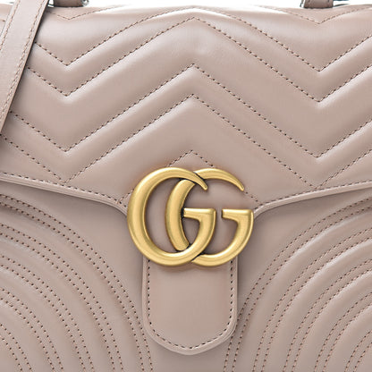 Gucci Calfskin Matelasse Small GG Marmont Top Handle Shoulder Bag Porcelain Rose 9 of 12