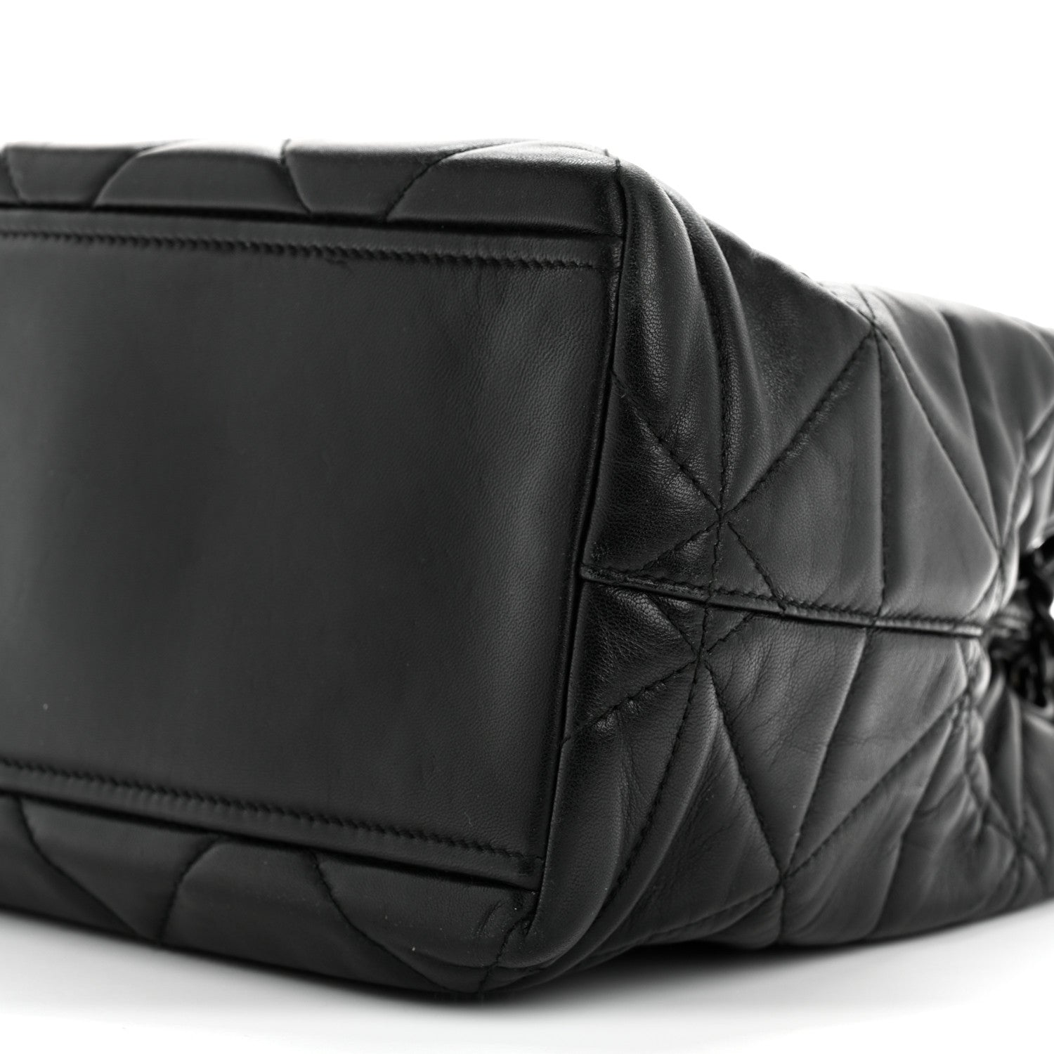 Prada Nappa Quilted Monochrome Chain Tote Bag Black 9 of 13