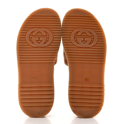 Gucci Canvas GG Monogram Angelina Platform Slide Sandals 39.5 Beige Ruggine 5 of 9