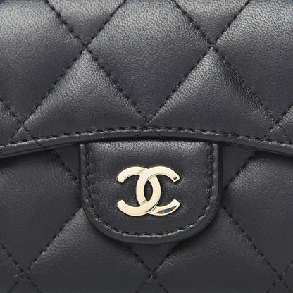 Chanel Lambskin Quilted Flap Card Holder Wallet Black 9 of 10