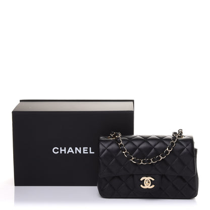 Chanel Lambskin Quilted Mini Rectangular Flap Black 14 of 14