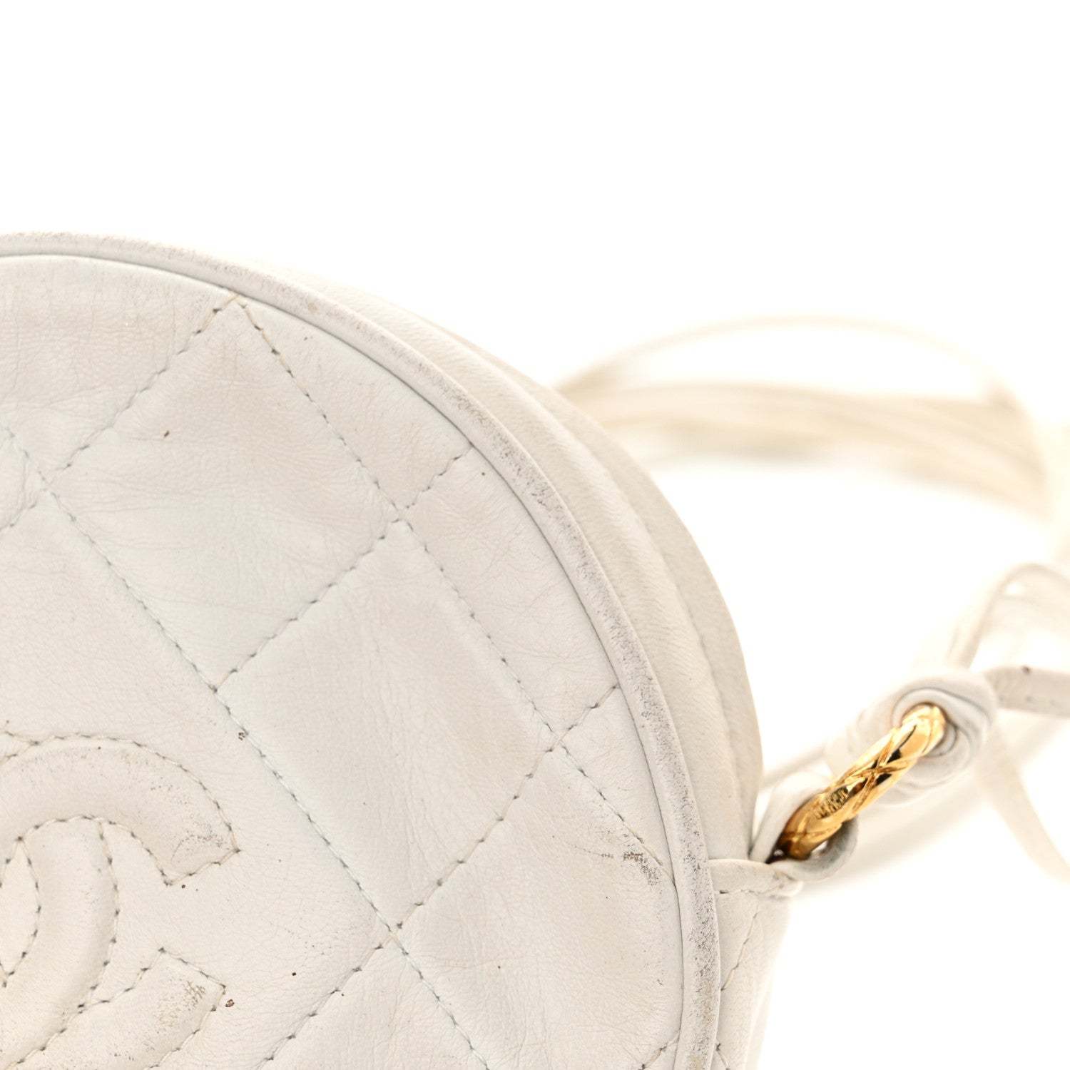 Chanel Lambskin Quilted Round Tassel Crossbody Bag White 18 of 22