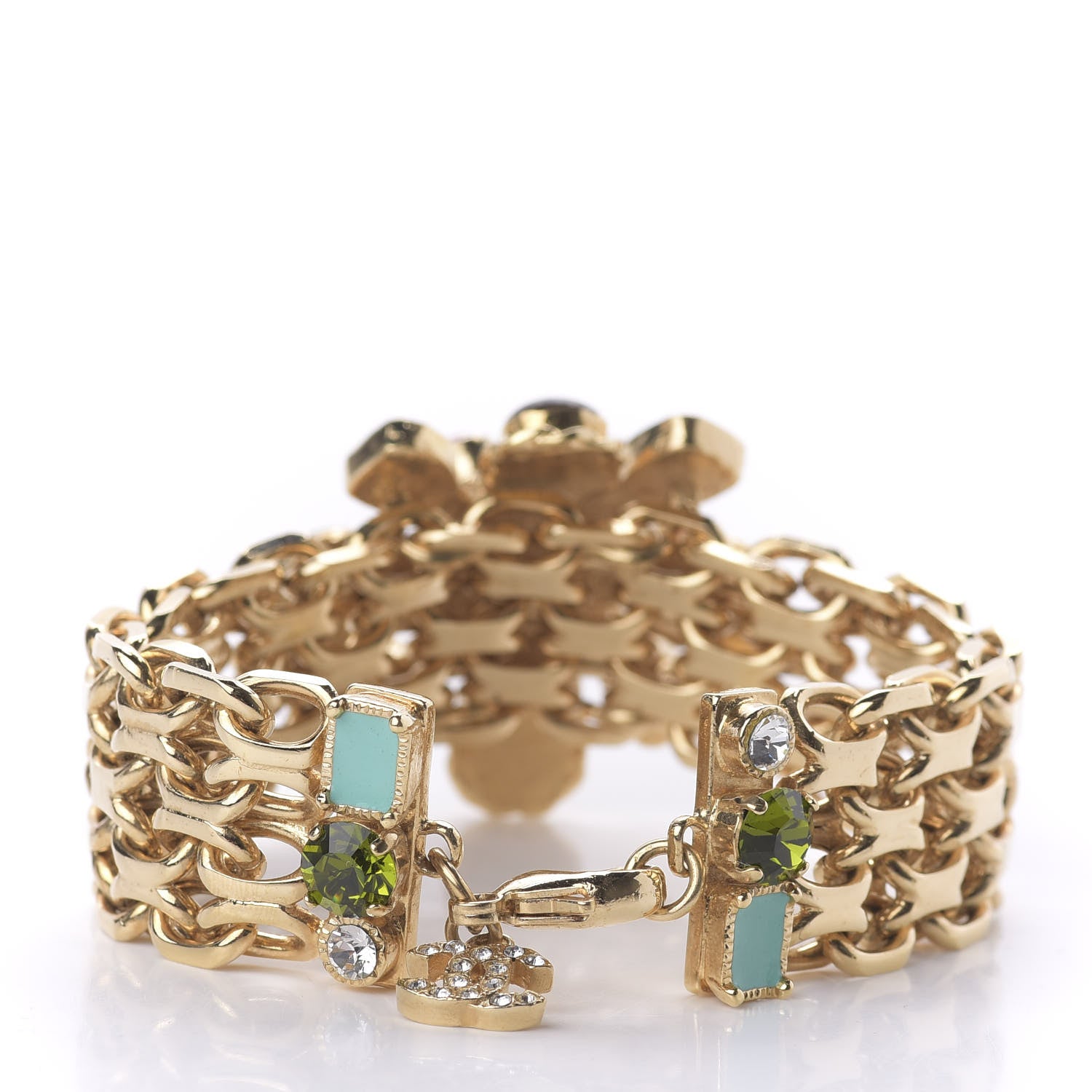 Chanel Crystal Pearl Gripoix Bracelet Gold 3 of 6