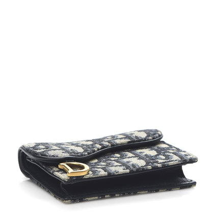 Christian Dior Oblique Saddle Card Holder Blue 4 of 8