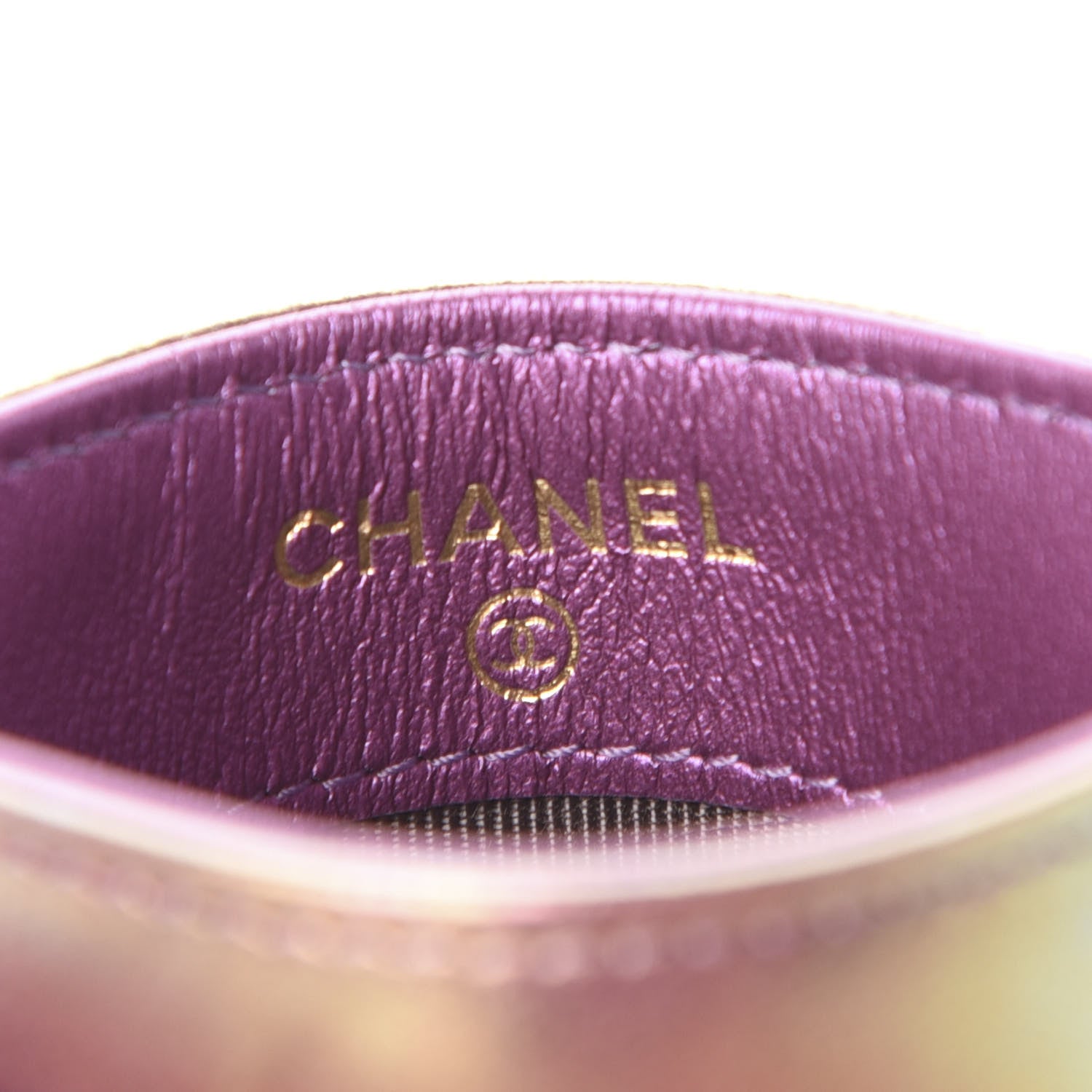 Chanel Iridescent Lambskin Quilted Card Holder Purple 6 of 9