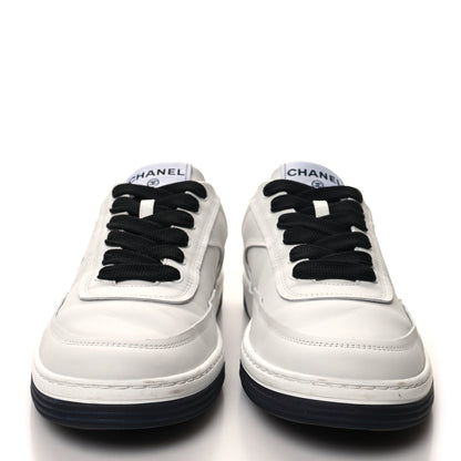 Chanel Calfskin CC Womens Sneakers 38 White Black 2 of 9