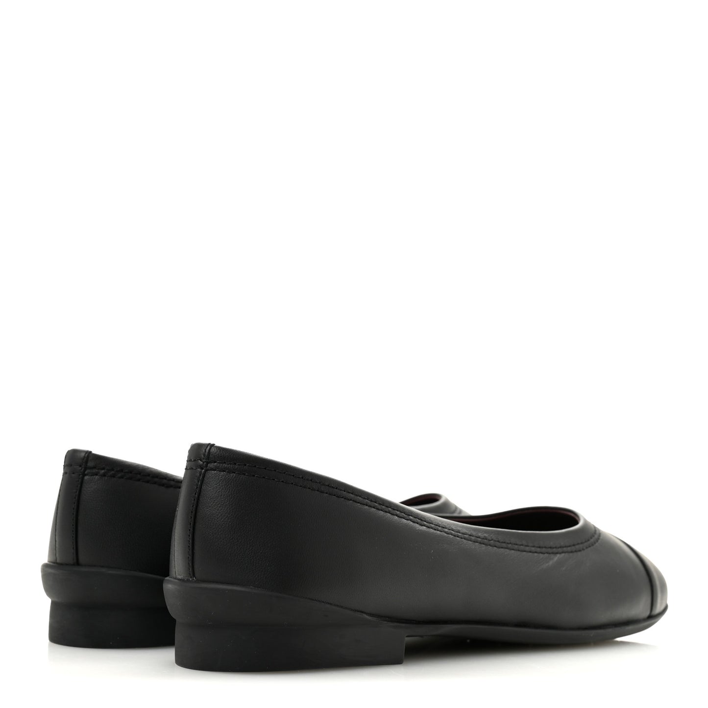 Lambskin Cap Toe CC Uniform Ballerina Flats 40 Black