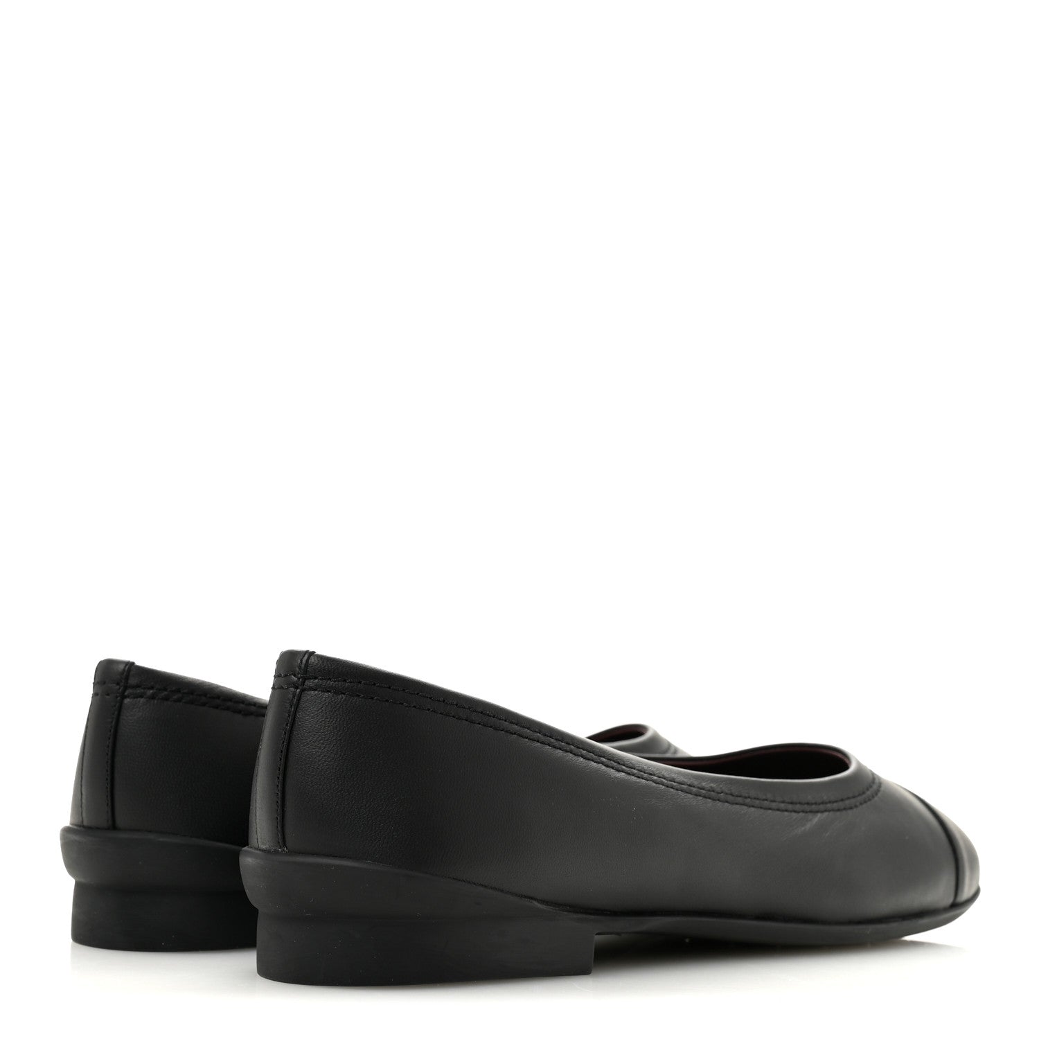 Chanel Lambskin Cap Toe CC Uniform Ballerina Flats 40 Black 5 of 9