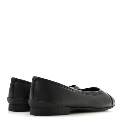 Chanel Lambskin Cap Toe CC Uniform Ballerina Flats 40 Black 5 of 9