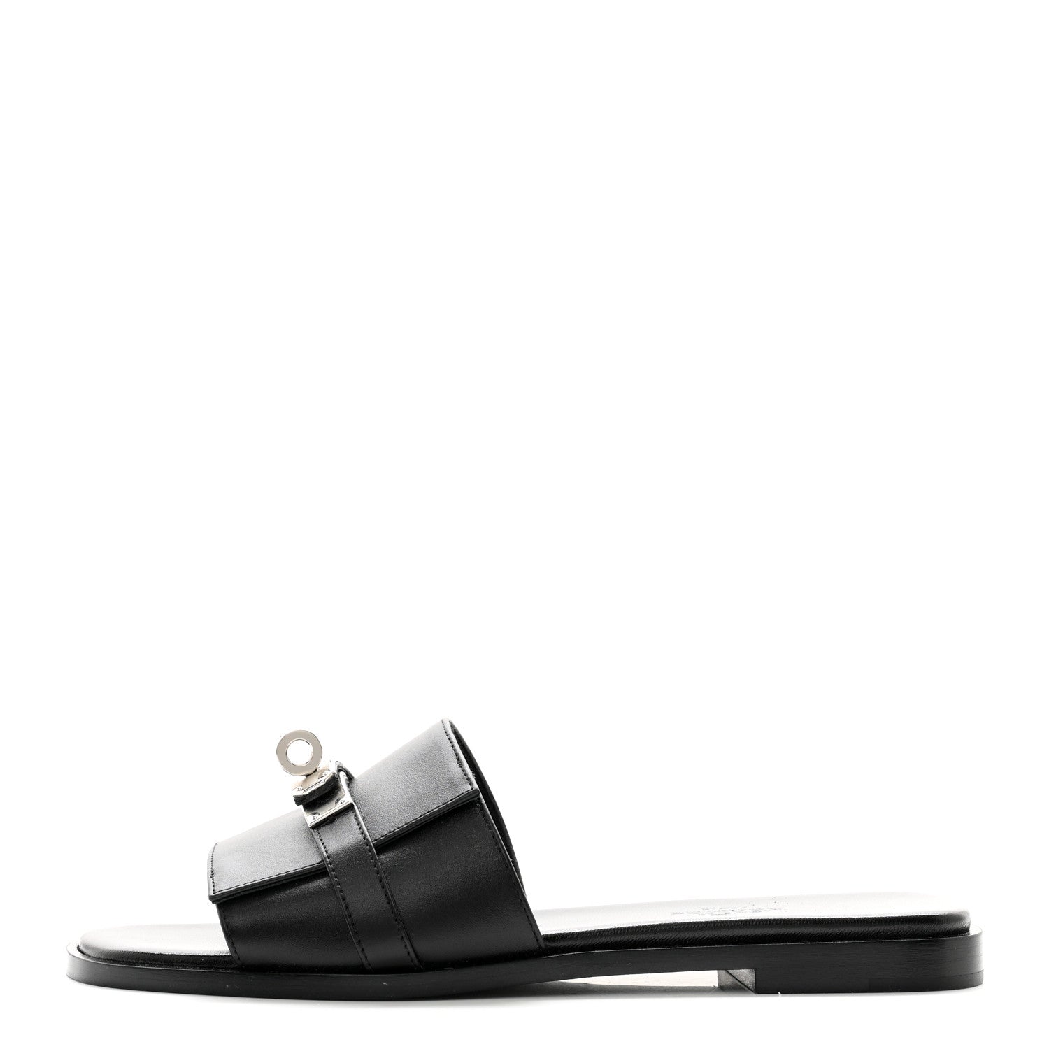 Hermes Calfskin Giulia Sandals 35.5 Black 1 of 10