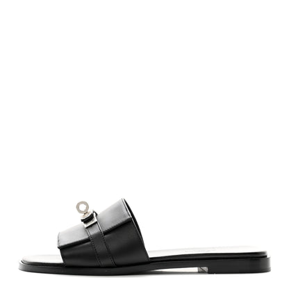 Hermes Calfskin Giulia Sandals 35.5 Black 1 of 10