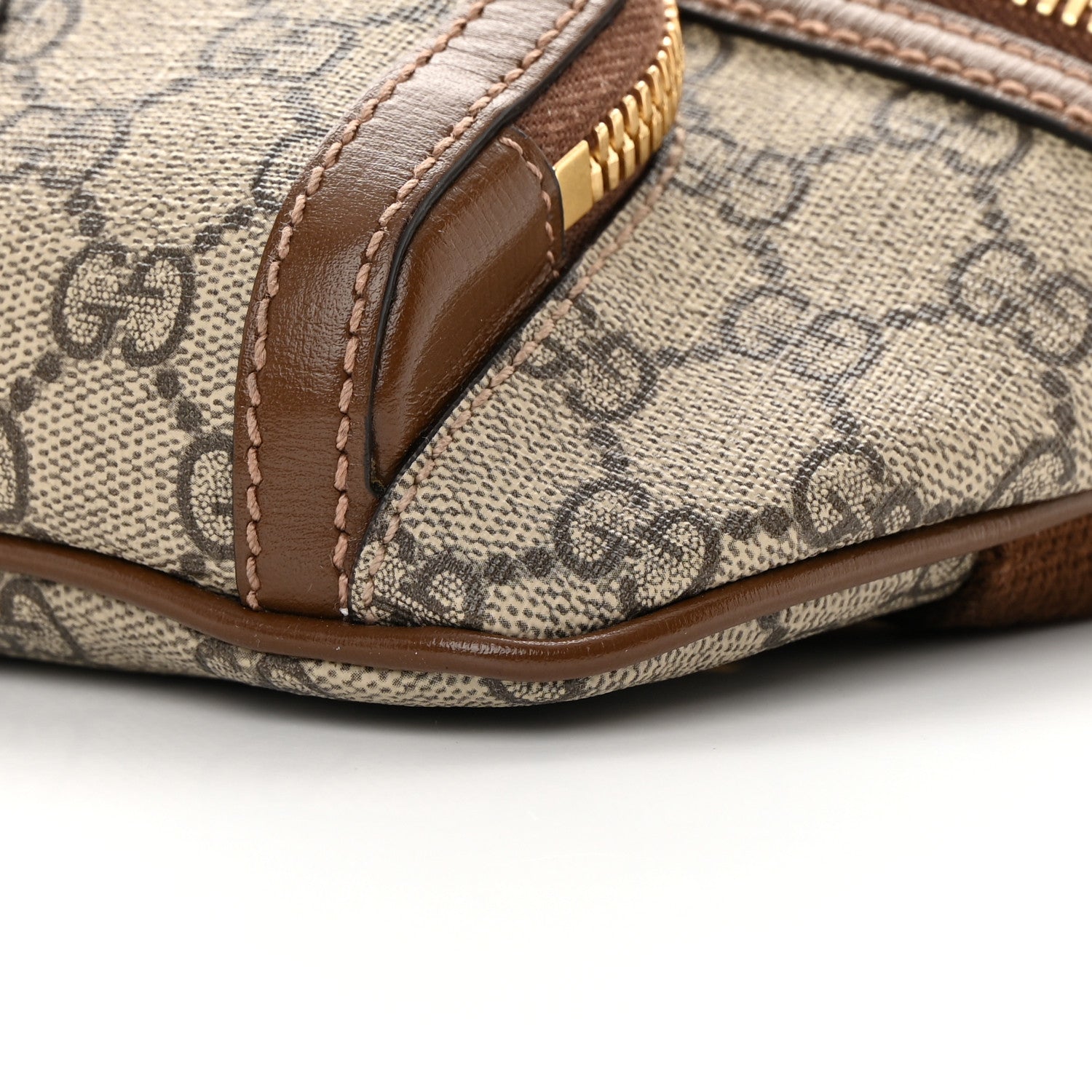 Gucci GG Supreme Monogram Textured Calfskin Retro Interlocking G Belt Bag Beige Ebony Brown Sugar 10 of 16