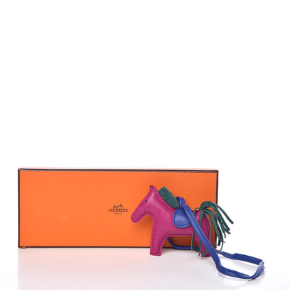 Hermes Milo Lambskin Grigri Rodeo Horse Bag Charm PM Rose Pourpre Bleu Electrique Malachite 5 of 5