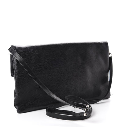 Balenciaga Chevre Silver Metallic Edge Hardware Envelope Clutch Black 3 of 10