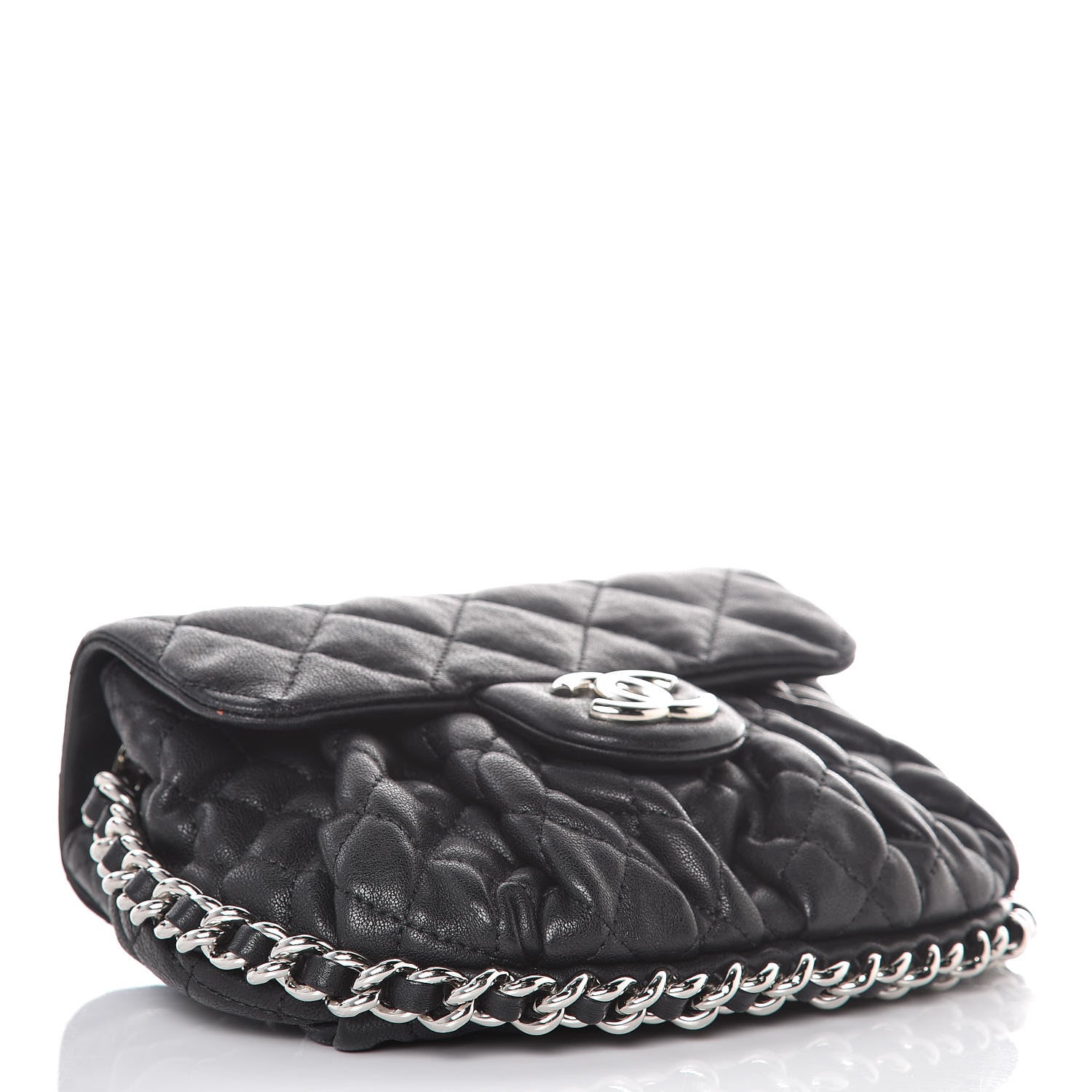 Chanel Washed Lambskin Mini Chain Around Messenger Black 4 of 10