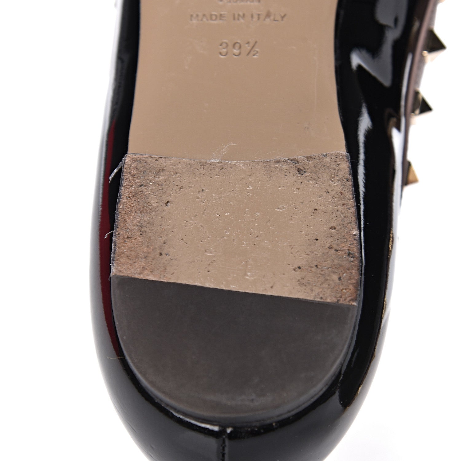 Valentino Garavani Patent Rockstud Ballerina Flats 39.5 Black Poudre 13 of 15