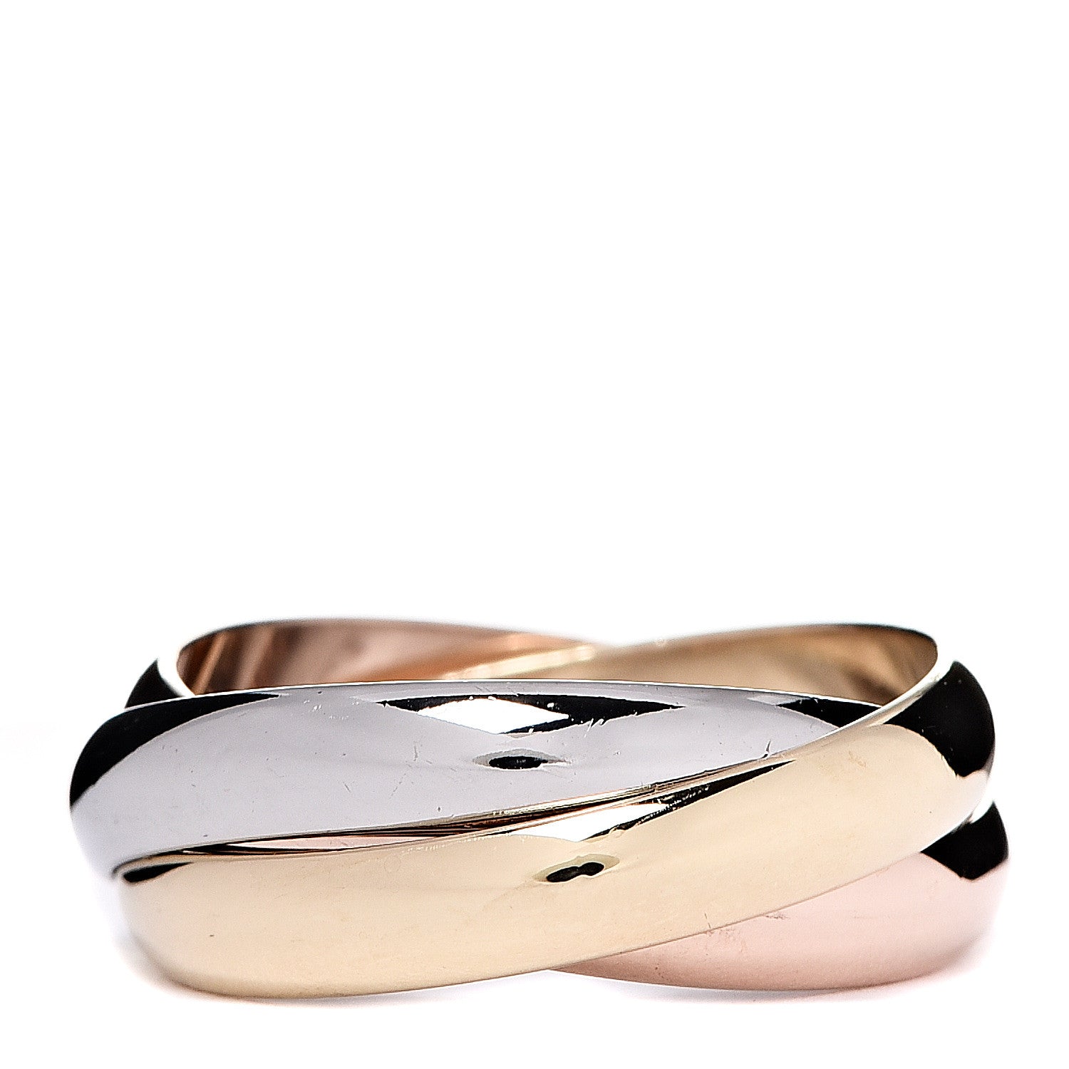 Cartier 18K Pink Yellow White Gold Classic Les Must De Trinity Ring 53 6.25 2 of 5