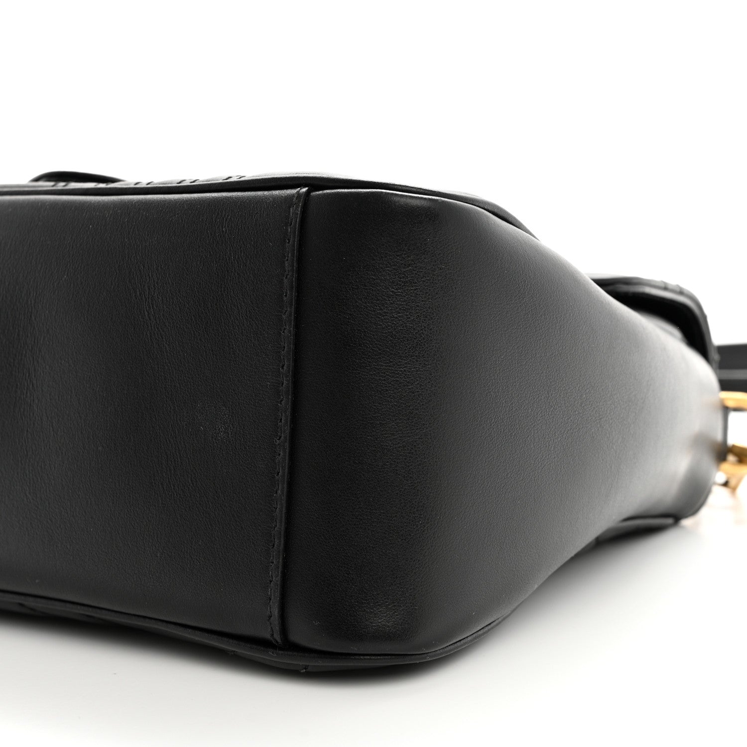 Gucci Calfskin Matelasse Small GG Marmont Top Handle Shoulder Bag Black 10 of 10