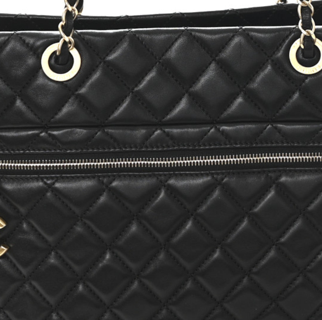 Chanel Lambskin Quilted Large Tote Black 8 of 10