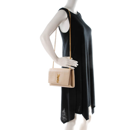 Saint Laurent Grain De Poudre Medium Monogram Kate Satchel Nude Powder 2 of 6