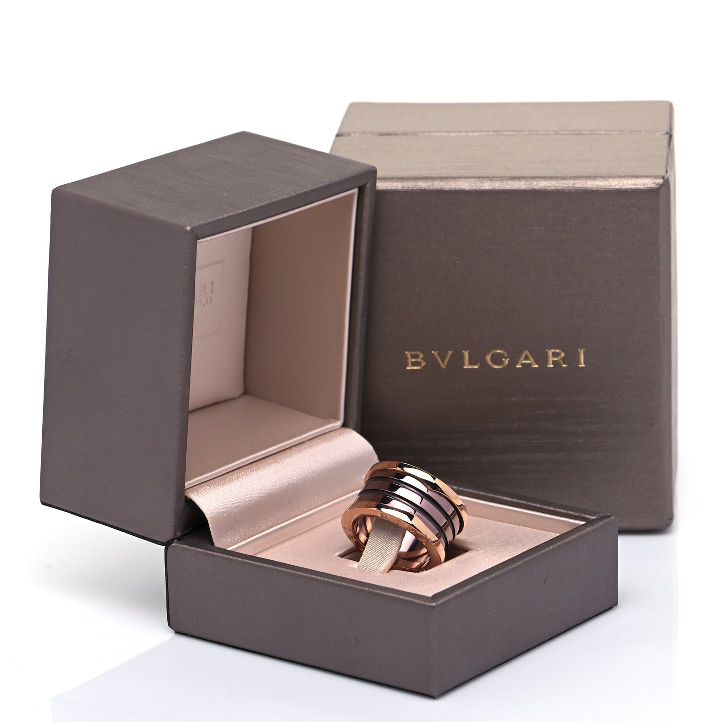 18K Rose Gold Bronze Cermet Roma B.Zero1 Four-Band Ring 51 5.75