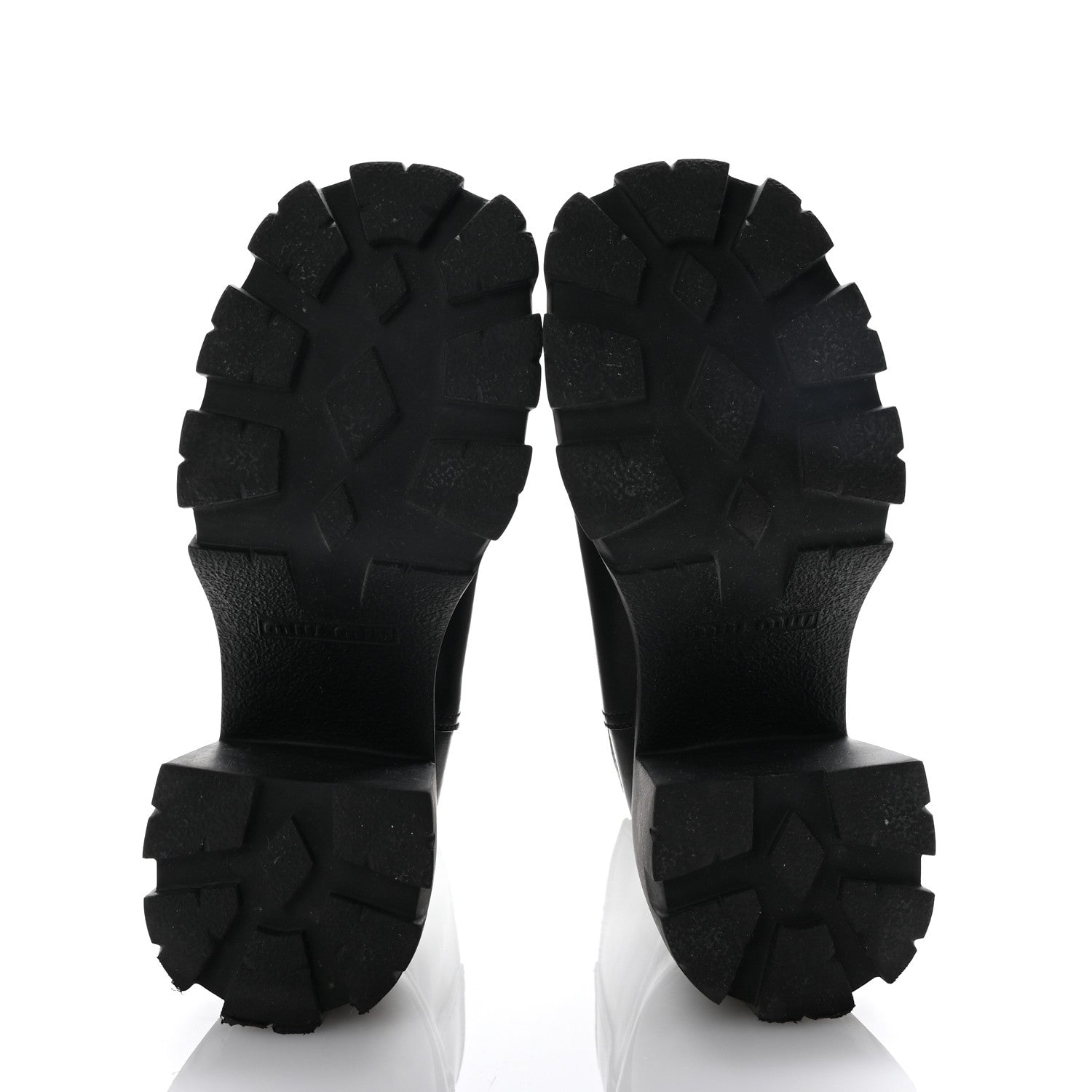 Miu Miu Calfskin Zip Lug Sole Boots 35 Black 7 of 9
