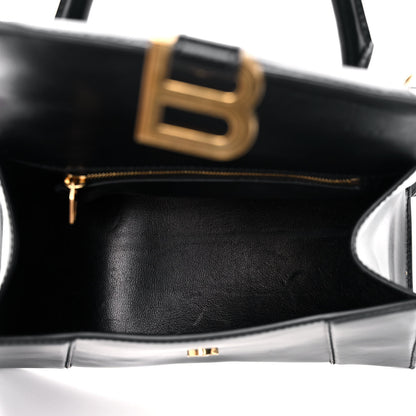 Balenciaga Shiny Box Calfskin Small Hourglass Top Handle Bag Black 5 of 16