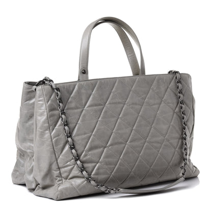 Chanel Glazed Calfskin Quilted Boy Tote Light Grey 2 of 4