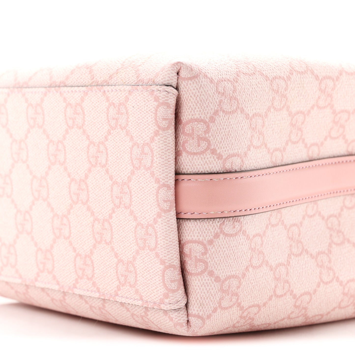 GG Supreme Monogram Emblem Mini Bucket Bag Pink