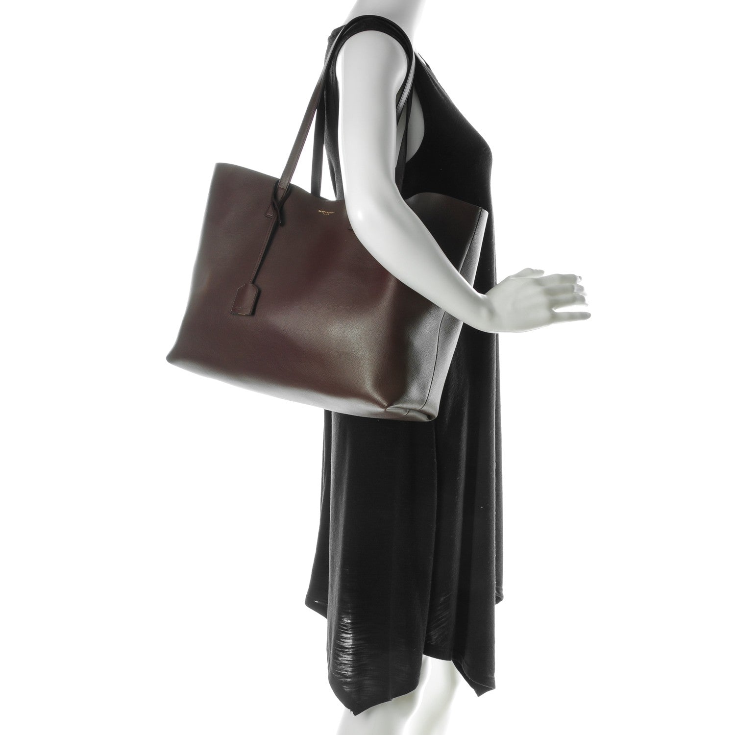 Saint Laurent Calfskin Large Shopping Tote Bordeaux 2 of 8
