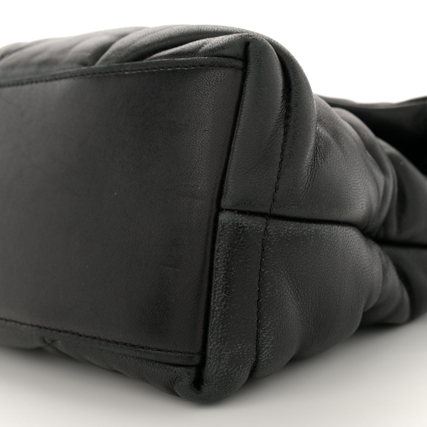 Saint Laurent Lambskin Quilted Monogram Monochrome Small Loulou Puffer Chain Satchel Black 10 of 11