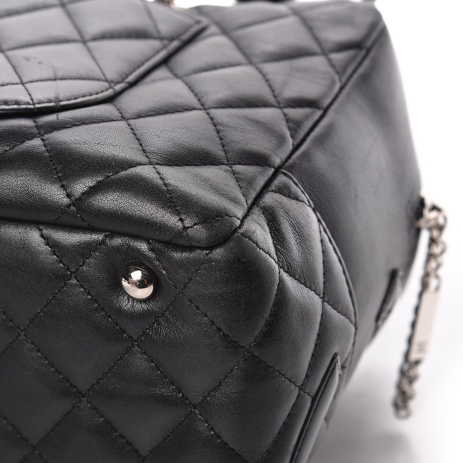 Chanel Calfskin Quilted Large Cambon Bowler Black 12 of 13