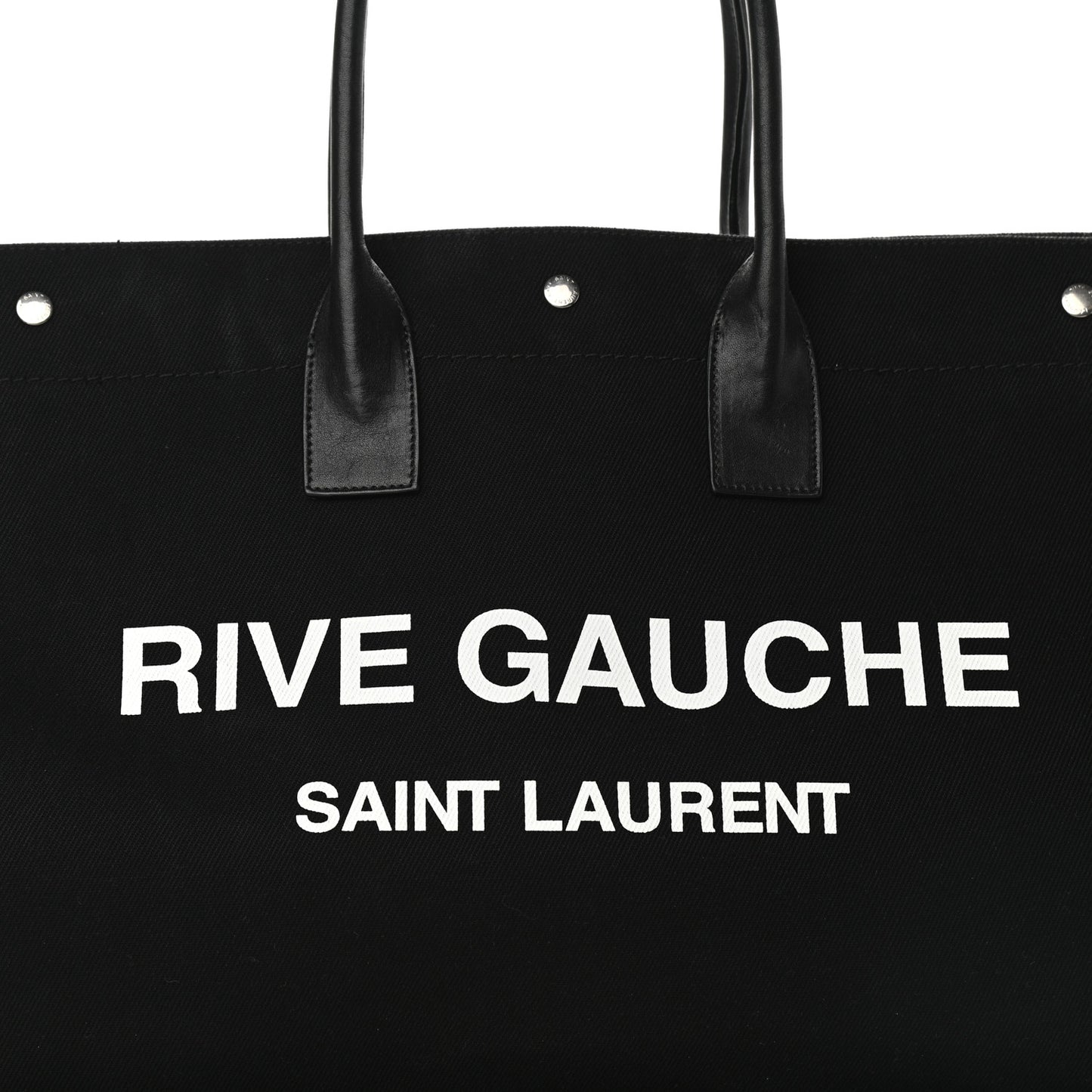 Linen Calfskin Rive Gauche Tote Black