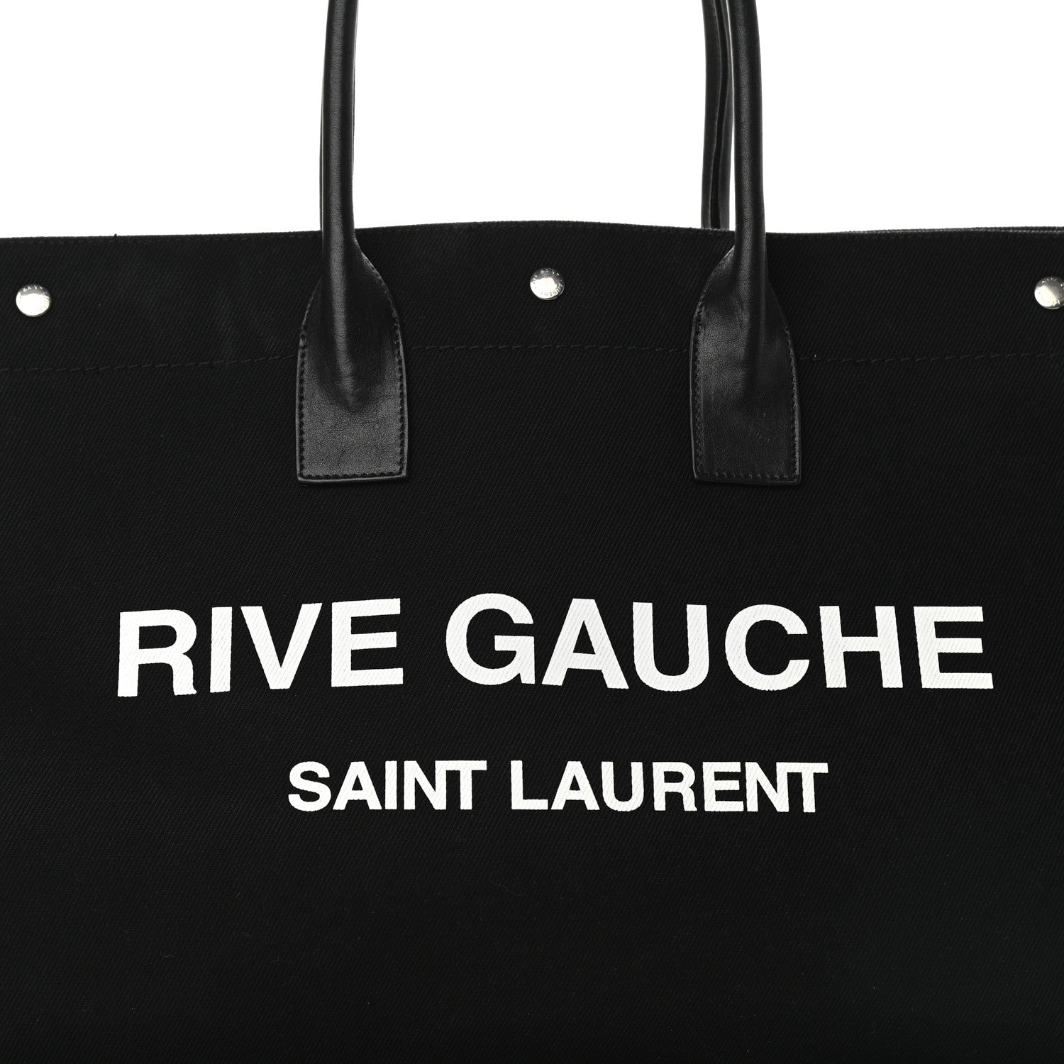 Saint Laurent Linen Calfskin Rive Gauche Tote Black 13 of 21