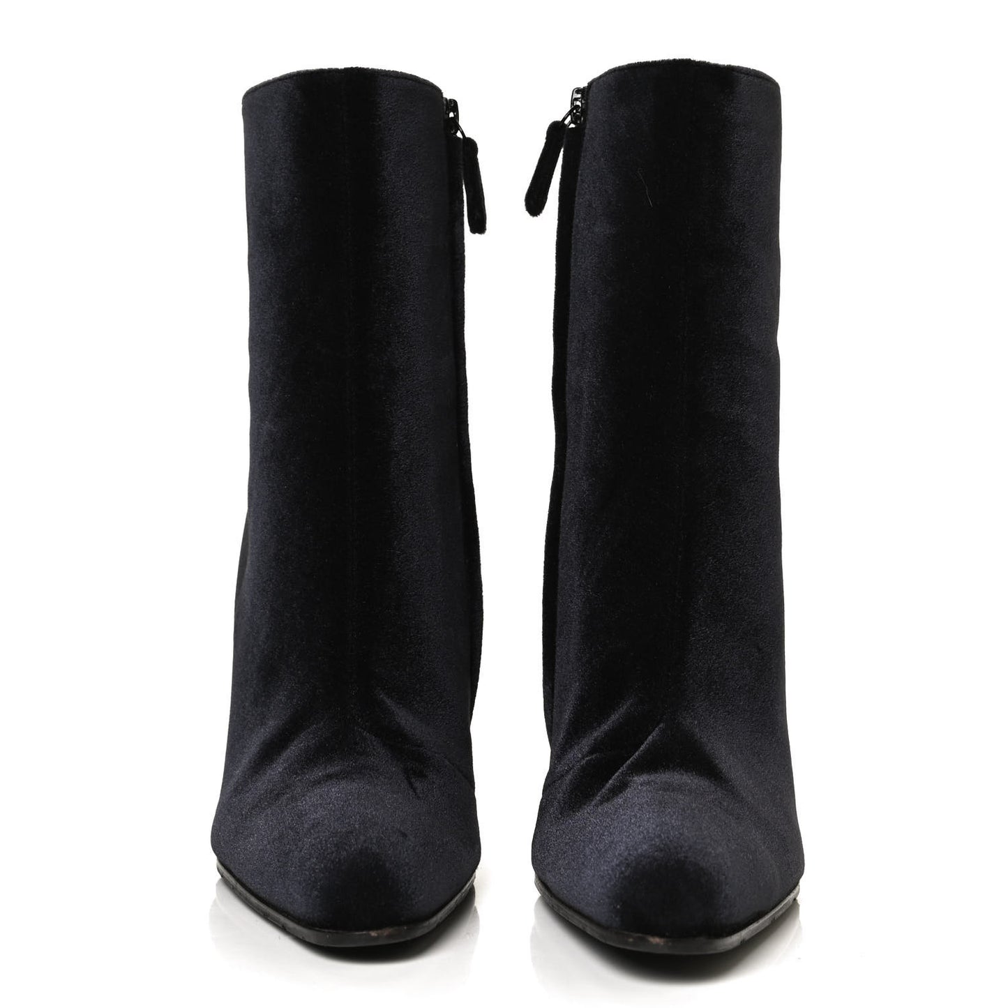 Smooth Velvet Ankle Boots 39 Black