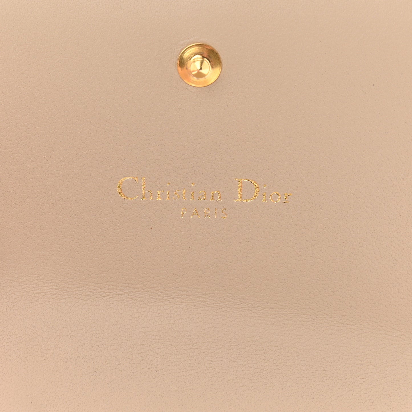 Supple Calfskin Cannage Caro Hibiscus Wallet Powder Beige