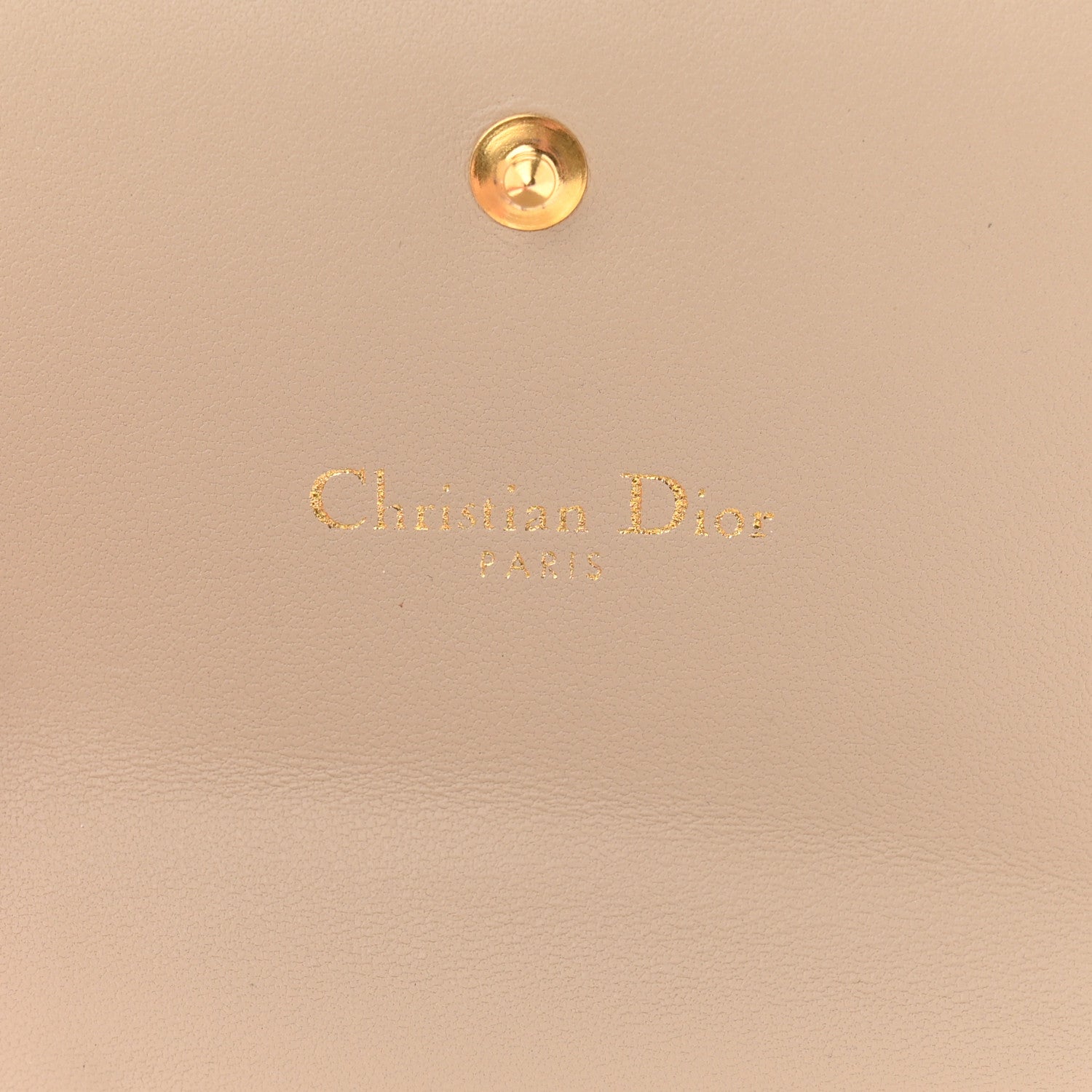 Christian Dior Supple Calfskin Cannage Caro Hibiscus Wallet Powder Beige 6 of 7