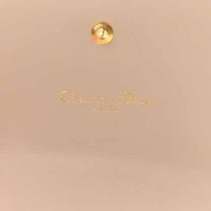 Christian Dior Supple Calfskin Cannage Caro Hibiscus Wallet Powder Beige 6 of 7