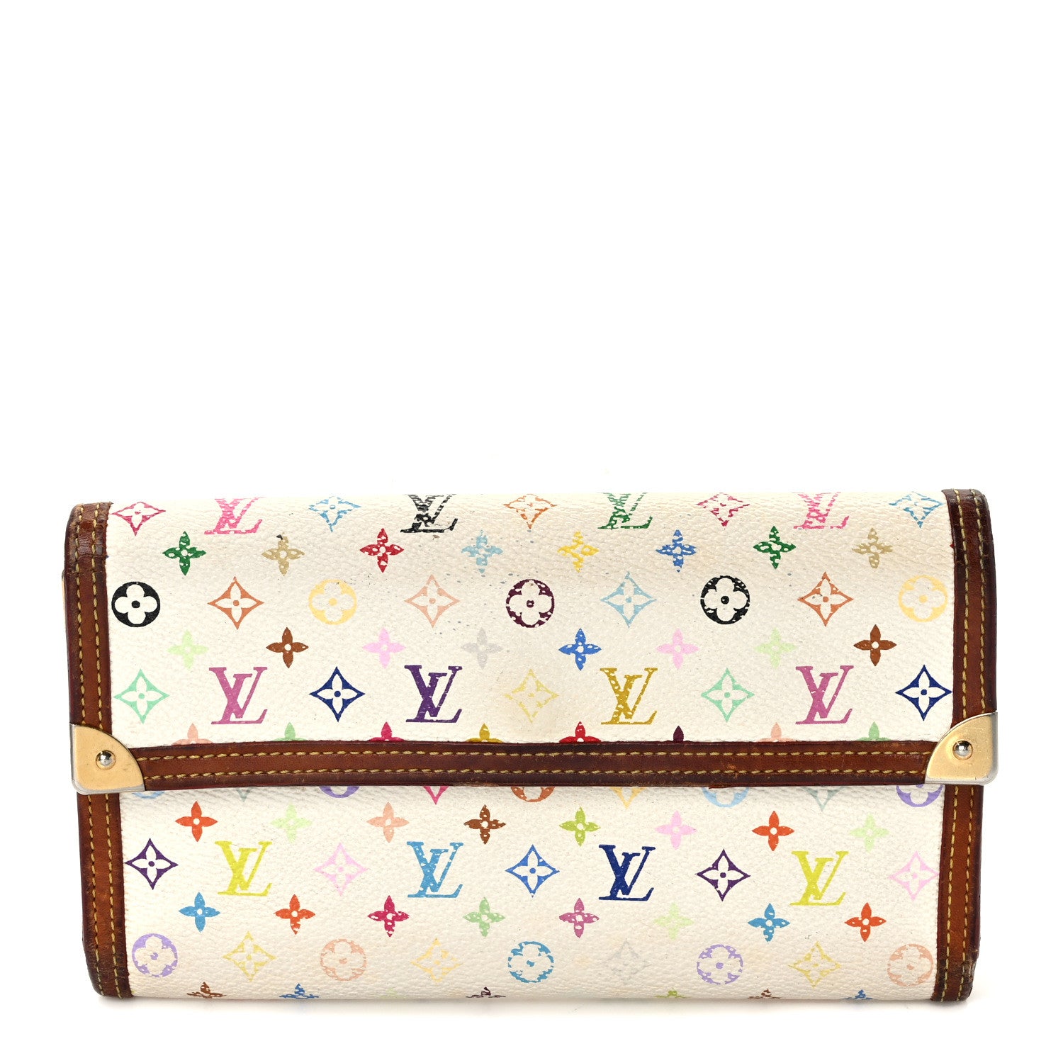 Louis Vuitton Monogram Multicolor Porte Tresor International Wallet White 1 of 9