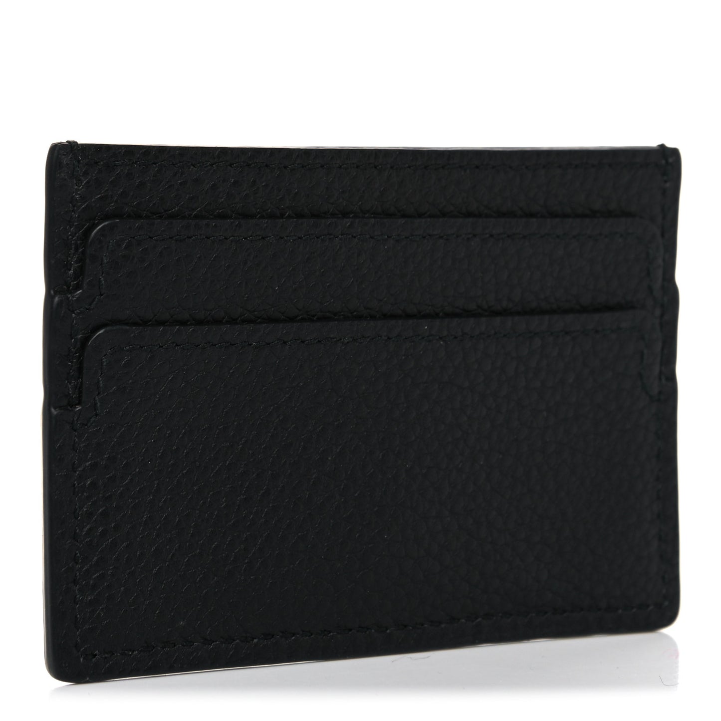 Calfskin Skull Card Holder Black
