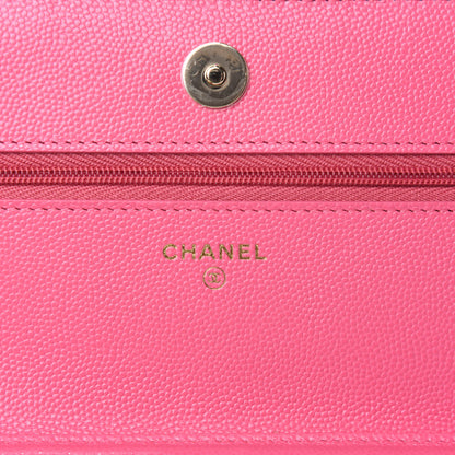 Chanel Caviar Quilted Wallet on Chain WOC Pink 8 of 12